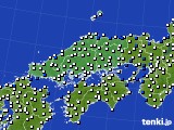 中国地方のアメダス実況(風向・風速)(2019年08月07日)