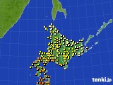 北海道地方のアメダス実況(気温)(2019年08月08日)