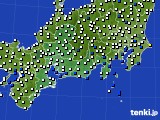 東海地方のアメダス実況(風向・風速)(2019年08月08日)