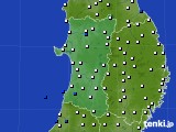 2019年08月08日の秋田県のアメダス(風向・風速)