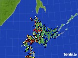 北海道地方のアメダス実況(日照時間)(2019年08月09日)