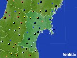 宮城県のアメダス実況(日照時間)(2019年08月09日)