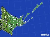 道東のアメダス実況(風向・風速)(2019年08月10日)