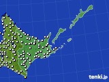 2019年08月10日の道東のアメダス(風向・風速)