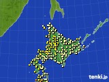 北海道地方のアメダス実況(気温)(2019年08月11日)