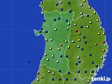 秋田県のアメダス実況(日照時間)(2019年08月12日)