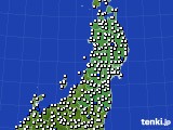 2019年08月12日の東北地方のアメダス(風向・風速)