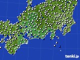 東海地方のアメダス実況(風向・風速)(2019年08月12日)