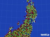 東北地方のアメダス実況(日照時間)(2019年08月13日)