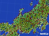 北陸地方のアメダス実況(日照時間)(2019年08月13日)