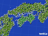 2019年08月14日の四国地方のアメダス(風向・風速)