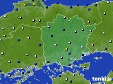 岡山県のアメダス実況(風向・風速)(2019年08月14日)