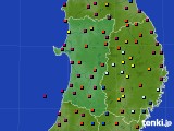 秋田県のアメダス実況(日照時間)(2019年08月15日)