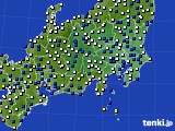 関東・甲信地方のアメダス実況(風向・風速)(2019年08月15日)