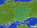 岡山県のアメダス実況(風向・風速)(2019年08月15日)