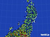 東北地方のアメダス実況(日照時間)(2019年08月16日)