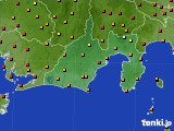 静岡県のアメダス実況(気温)(2019年08月16日)