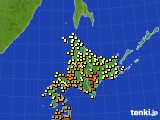 北海道地方のアメダス実況(気温)(2019年08月17日)