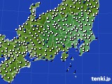 関東・甲信地方のアメダス実況(風向・風速)(2019年08月17日)