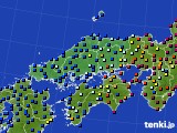 中国地方のアメダス実況(日照時間)(2019年08月18日)