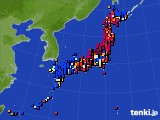 アメダス実況(日照時間)(2019年08月18日)