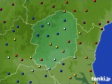 栃木県のアメダス実況(日照時間)(2019年08月18日)