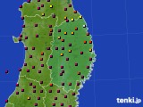 岩手県のアメダス実況(日照時間)(2019年08月18日)
