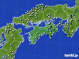 四国地方のアメダス実況(降水量)(2019年08月19日)