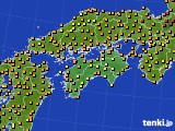 四国地方のアメダス実況(気温)(2019年08月19日)