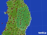 岩手県のアメダス実況(気温)(2019年08月19日)