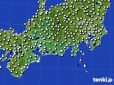 東海地方のアメダス実況(風向・風速)(2019年08月19日)