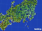 関東・甲信地方のアメダス実況(日照時間)(2019年08月22日)