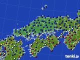 中国地方のアメダス実況(日照時間)(2019年08月22日)