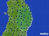 岩手県のアメダス実況(日照時間)(2019年08月23日)