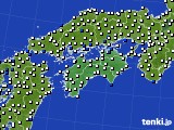 2019年08月23日の四国地方のアメダス(風向・風速)