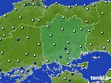 岡山県のアメダス実況(風向・風速)(2019年08月23日)