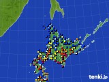 北海道地方のアメダス実況(日照時間)(2019年08月24日)