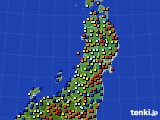 東北地方のアメダス実況(日照時間)(2019年08月24日)