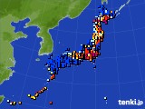 アメダス実況(日照時間)(2019年08月24日)