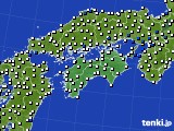 2019年08月24日の四国地方のアメダス(風向・風速)