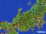 北陸地方のアメダス実況(日照時間)(2019年08月25日)