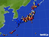 2019年08月25日のアメダス(日照時間)