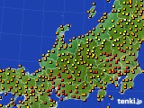 北陸地方のアメダス実況(気温)(2019年08月25日)