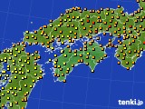 四国地方のアメダス実況(気温)(2019年08月25日)