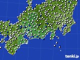 東海地方のアメダス実況(風向・風速)(2019年08月25日)