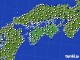 2019年08月25日の四国地方のアメダス(風向・風速)