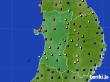 秋田県のアメダス実況(日照時間)(2019年08月27日)