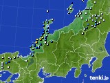 北陸地方のアメダス実況(降水量)(2019年08月29日)