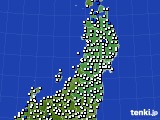 2019年08月29日の東北地方のアメダス(風向・風速)