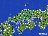 中国地方のアメダス実況(風向・風速)(2019年08月31日)